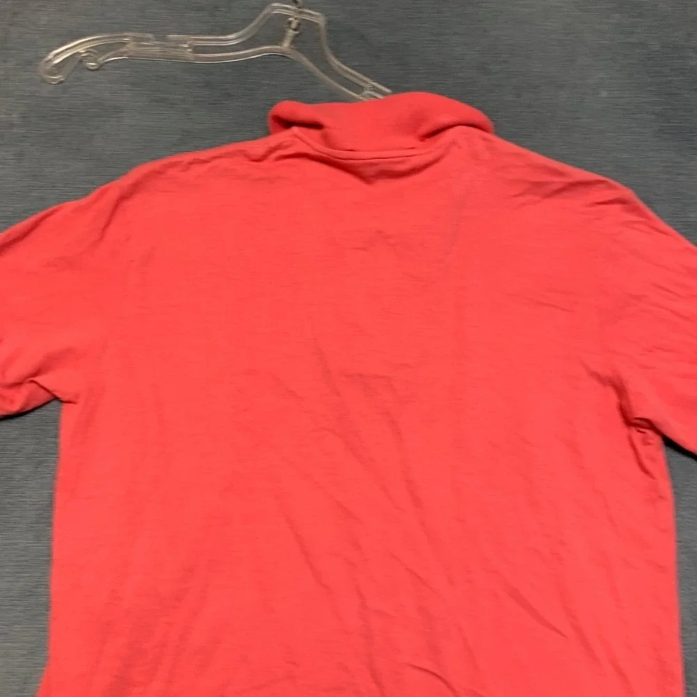 Ralph Lauren Polo Sport Shirt Mens Large Orange Cotton Golf Performance 1/4 Zip
